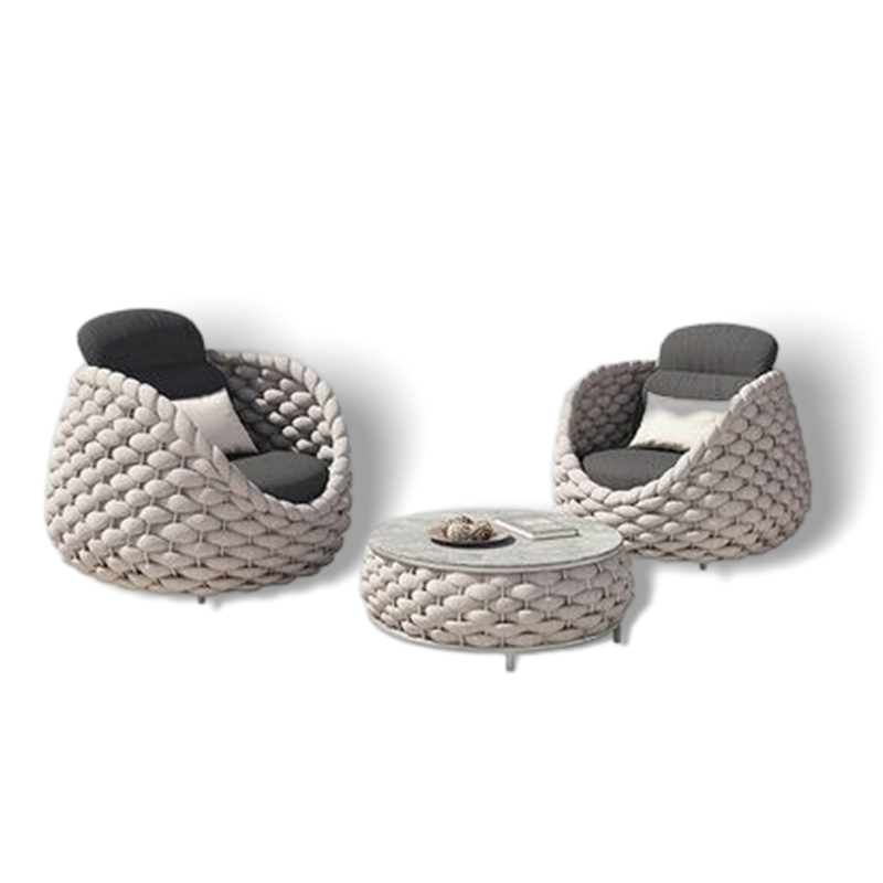 Rope Furniture Outdoor Dining Table Set